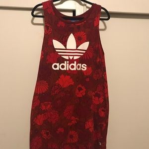 Adidas Jersey Red Floral Dress